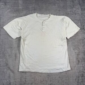 Vintage Pepsi Shirt Mens Large Cream Weekend Warriors 90s Henley Single Stitch